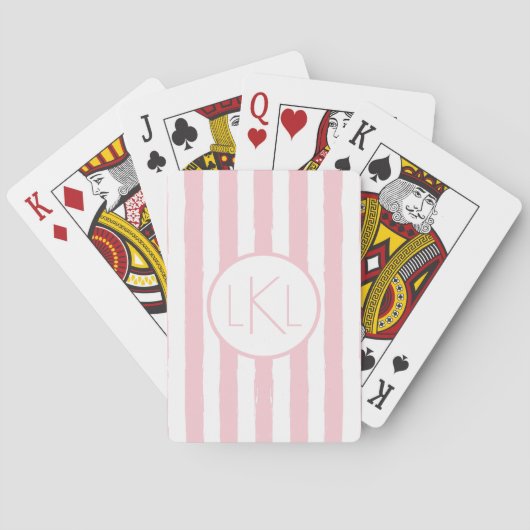 Mit Monogramm rosa Poker Sized Playing Cards Spielkarten (Rückseite)