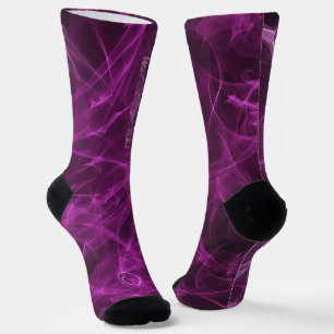 Mit Monogramm rosa Rauchmuster Socken