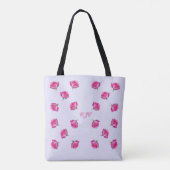 Mit Monogramm rosa Rosen ganz vorbei - drucken Sie Tasche (Rückseite)