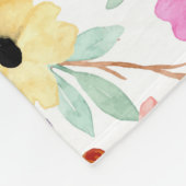 Mit Monogramm-rosa, rotes, gelbes Blumengrün Fleecedecke (Ecke)
