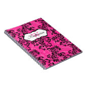 Mit Monogramm-rosa-Schwarz-weiß-ScrollNotebook Notizblock (Rechte Seite)