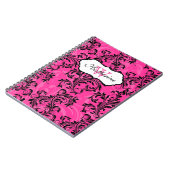 Mit Monogramm-rosa-Schwarz-weiß-ScrollNotebook Notizblock (Linke Seite)