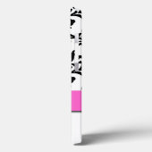 Mit Monogramm rosa Schwarz-weiße Wirbel Damask Case-Mate iPhone Hülle (Rückseite / Links)