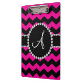 Mit Monogramm rosa schwarze Neonsparren Klemmbrett (Links)
