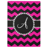 Mit Monogramm rosa schwarze Neonsparren Klemmbrett (Rückseite)