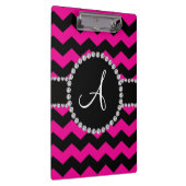 Mit Monogramm rosa schwarze Neonsparren Klemmbrett (Rechts)