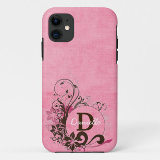 Mit Monogramm rosa starker Mit Blumenfall des Case-Mate iPhone Hülle