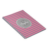 Mit Monogramm rosa Streifen Notizblock (Rechte Seite)