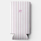 Mit Monogramm rosa Streifen Selters Dosenkühler (Rückseite)