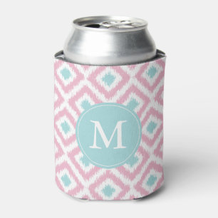 Mit Monogramm rosa tadelloses Ikat Diamant-Muster Dosenkühler