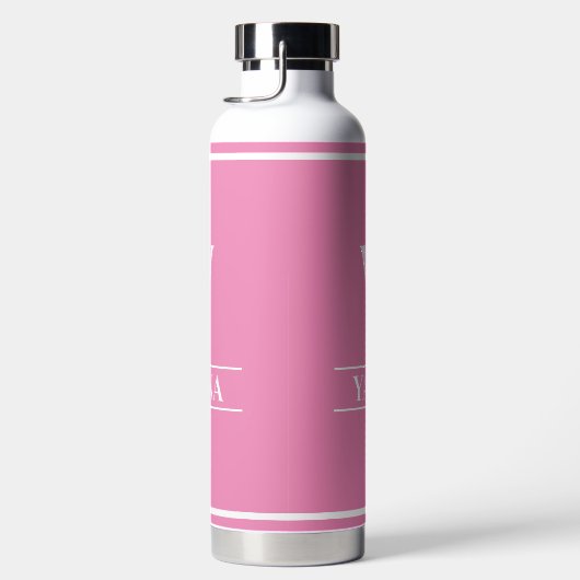Mit Monogramm rosa Trinkflasche (Rechts)