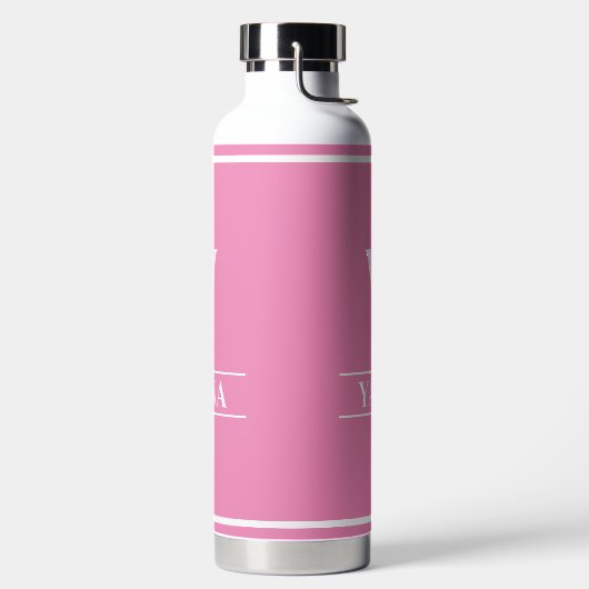 Mit Monogramm rosa Trinkflasche (links)