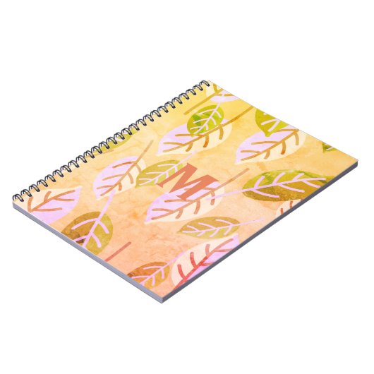 Mit Monogramm Rosa und Abstraktes Farbton Notizblock (Linke Seite)