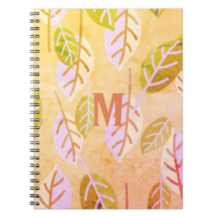 Mit Monogramm Rosa und Abstraktes Farbton Notizblock