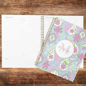 Mit Monogramm Rosa und Blau Paisley Custom Planer