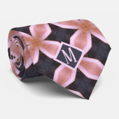 Mit Monogramm rosa und grau, einzigartiges Muster  Krawatte (Gerollt)