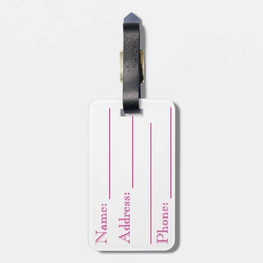 Mit Monogramm Rosa und grüne Raute Gepäckanhänger (Rückseite vertikal)