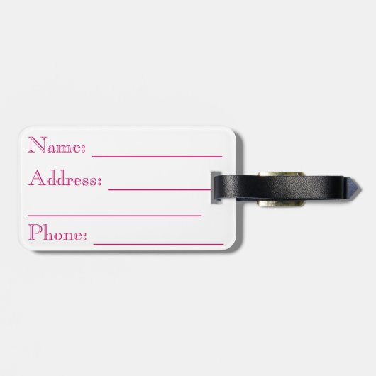 Mit Monogramm Rosa und grüne Raute Gepäckanhänger (Rückseite horizontal)