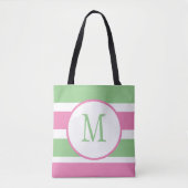 Mit Monogramm rosa und grüne Tasche (Vorderseite)