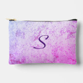 Mit Monogramm rosa und Lila Marbellstift Zubehörtasche (Vorderseite)