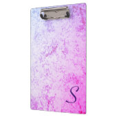 Mit Monogramm rosa und Lila marmoriert Klemmbrett (Links)