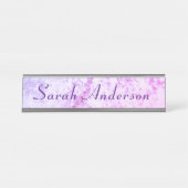 Mit Monogramm rosa und Lila marmoriert Schreibtischnamensplakette (Vorderseite )