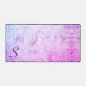 Mit Monogramm rosa und Lila marmoriert Schreibtischunterlage (Vorderseite)