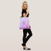 Mit Monogramm rosa und Lila marmoriert Tasche (Am Model)