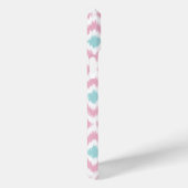 Mit Monogramm Rosa- und Mini-Diamanten-Ikat-Muster Case-Mate iPhone Hülle (Rückseite / Rechts)