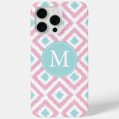 Mit Monogramm Rosa- und Mini-Diamanten-Ikat-Muster Case-Mate iPhone Hülle (Rückseite)