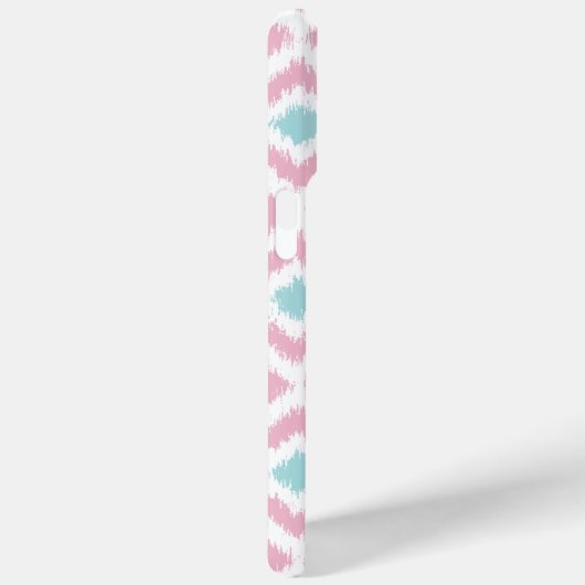 Mit Monogramm Rosa- und Mini-Diamanten-Ikat-Muster Case-Mate iPhone Hülle (Rückseite / Rechts)