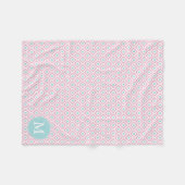 Mit Monogramm Rosa- und Mini-Diamanten-Ikat-Muster Fleecedecke (Vorderseite (Horizontal))