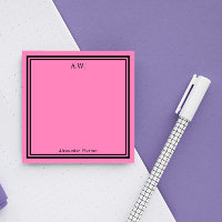 Mit Monogramm Rosa und Schwarz