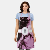 mit Monogramm rosa und schwarze Schürze (Getragen)