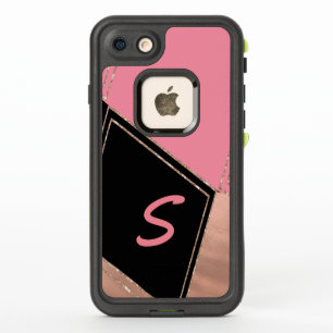 Mit Monogramm Rosa und Schwarzes LebenProof iPhone