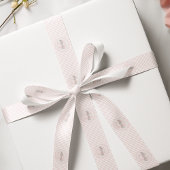 Mit Monogramm, rosa und weiß gestrichen Ripsband