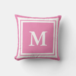 Mit Monogramm Rosa und Weiß Kissen