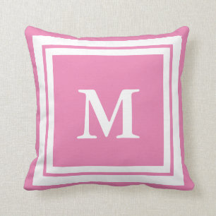 Mit Monogramm Rosa und Weiß Kissen