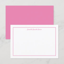 Mit Monogramm, rosa und weiße Notizkarte Einladung