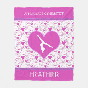 Mit Monogramm Rosa verlost o Herz-Gymnastik Fleecedecke