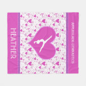 Mit Monogramm Rosa verlost o Herz-Gymnastik Fleecedecke (Vorderseite (Horizontal))