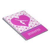 Mit Monogramm Rosa verlost o Herz-Gymnastik Notizblock (Rechte Seite)