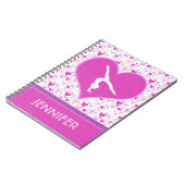 Mit Monogramm Rosa verlost o Herz-Gymnastik Notizblock (Linke Seite)