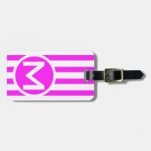 Mit Monogramm rosa Vertikale Stricktaste Gepäckanhänger (Vorderseite horizontal)