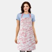 Mit Monogramm rosa Vorname weiß Schürze (Getragen)