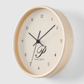 Mit Monogramm Rosa Wall-Uhr Uhr (Winkel)