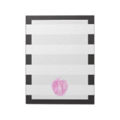 Mit Monogramm rosa Wasserfarbapplikation + Streife Notizblock (Rotiert)