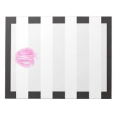 Mit Monogramm rosa Wasserfarbapplikation + Streife Notizblock (Vorderseite)