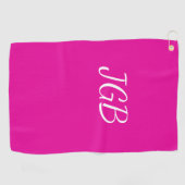 Mit Monogramm rosa Weiß oder Farbhintergrund auswä Golfhandtuch (Horizontal)