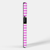 Mit Monogramm rosa/weiße Streifen Case-Mate iPhone Hülle (Rückseite / Rechts)